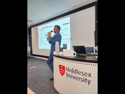 Karthik Vaidhyanathan presenting at Middlesex University