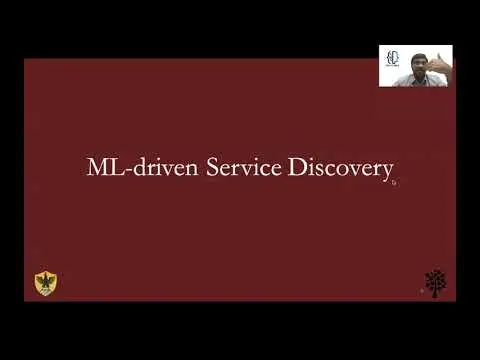 Title slide for a presentation on machine-learning-driven service discovery